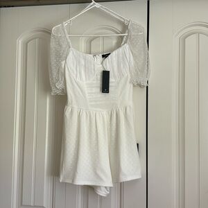 NEVER WORN! Lulus white romper. Would be super cute for a bridal event!